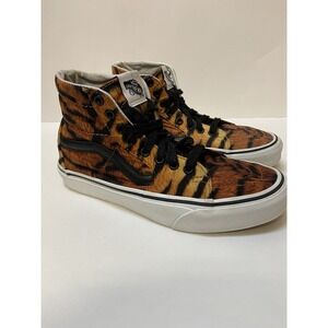 Vans Sk8 Hi Tiger Stripe Print High-Top Sneakers Women's 8 Men's 6.5 Casual Edgy